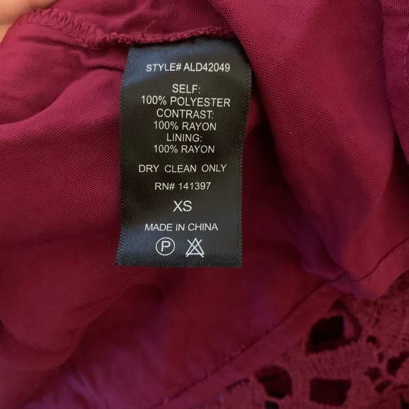 Astr Lace A Line Midi Dress Berry Red - Picture 9 of 10